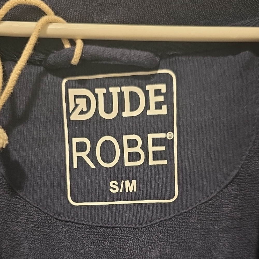 Dude Robe Navy Hooded Double Lined Robe - Picture 7 of 16